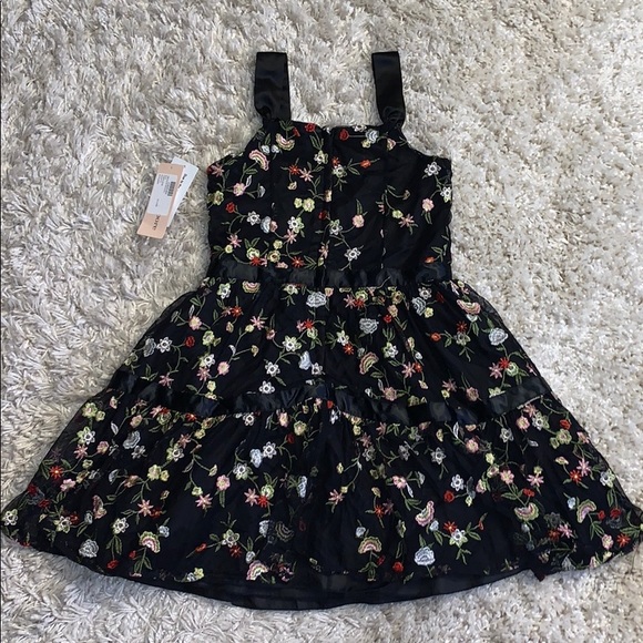NWT Nanette Lepore Embroidered Mesh Dress Girls 14 - Picture 8 of 12